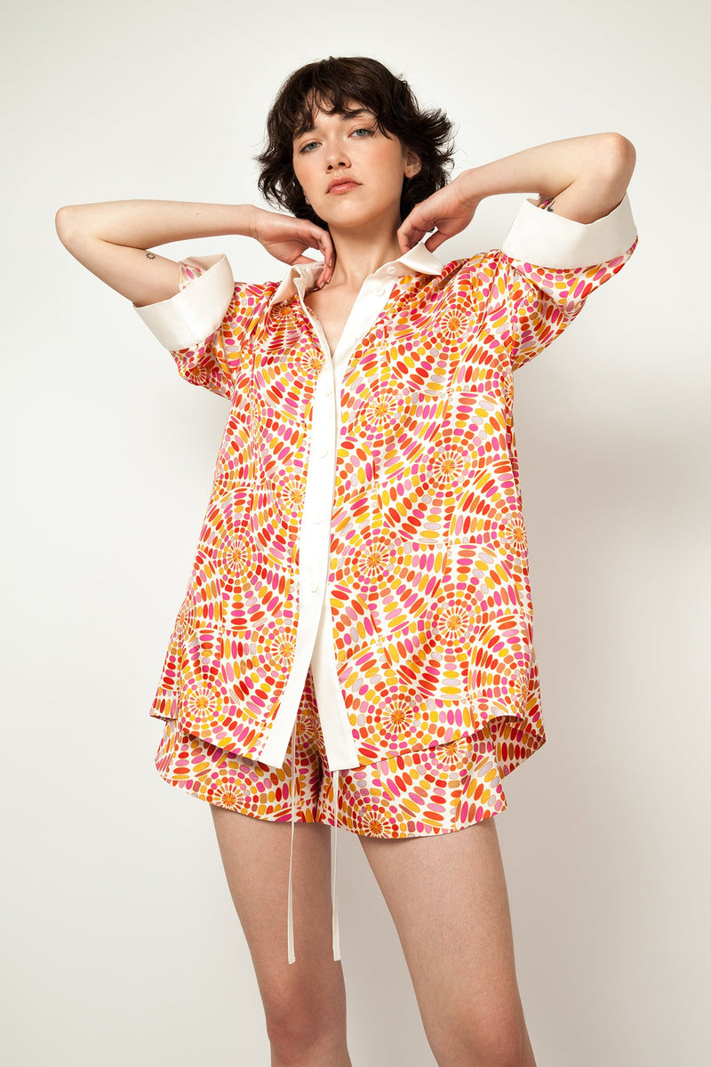 Palm Springs Disco Silk Pyjama Shirt