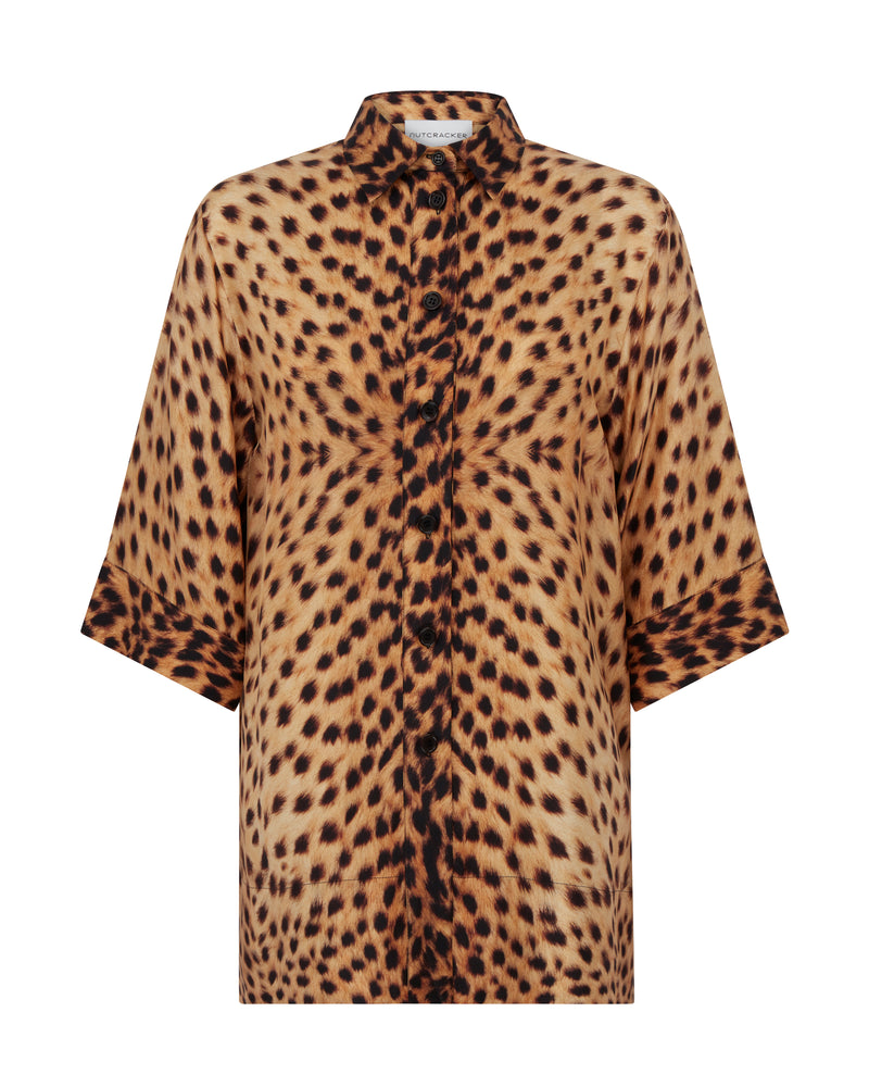 Cheetah Silk Pyjama Shirt