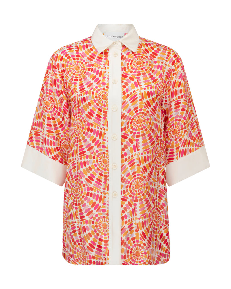 Palm Springs Disco Silk Pyjama Shirt