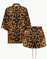 Giraffe Print Silk Pyjama Set