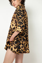 Giraffe Print Silk Pyjama Set