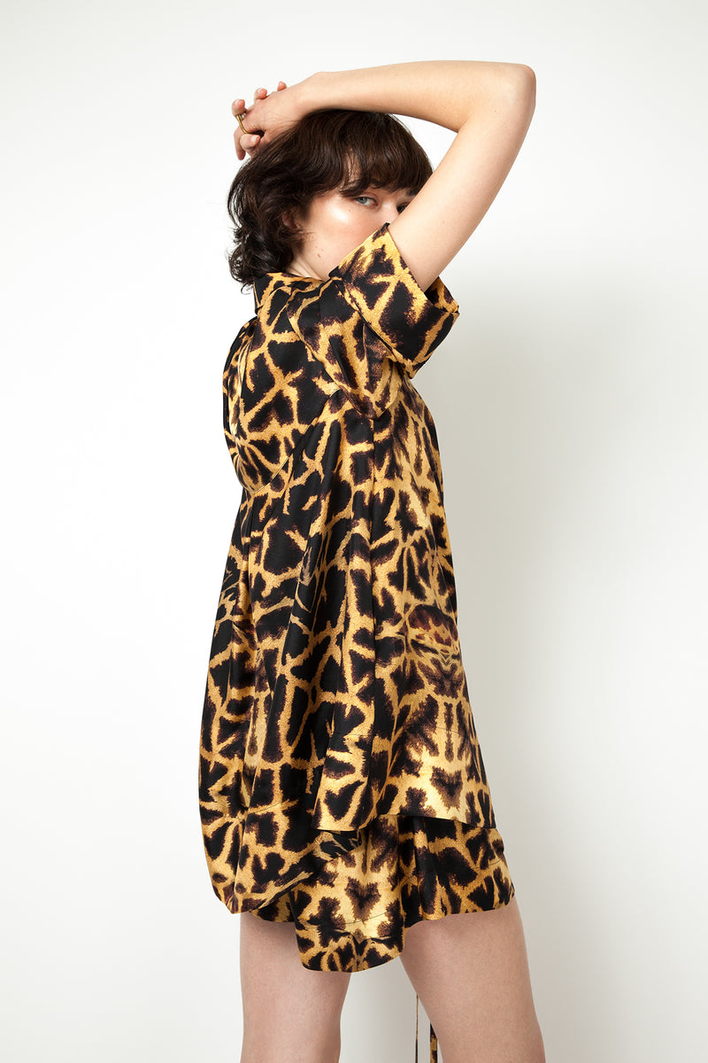 Giraffe Print Silk Pyjama Set