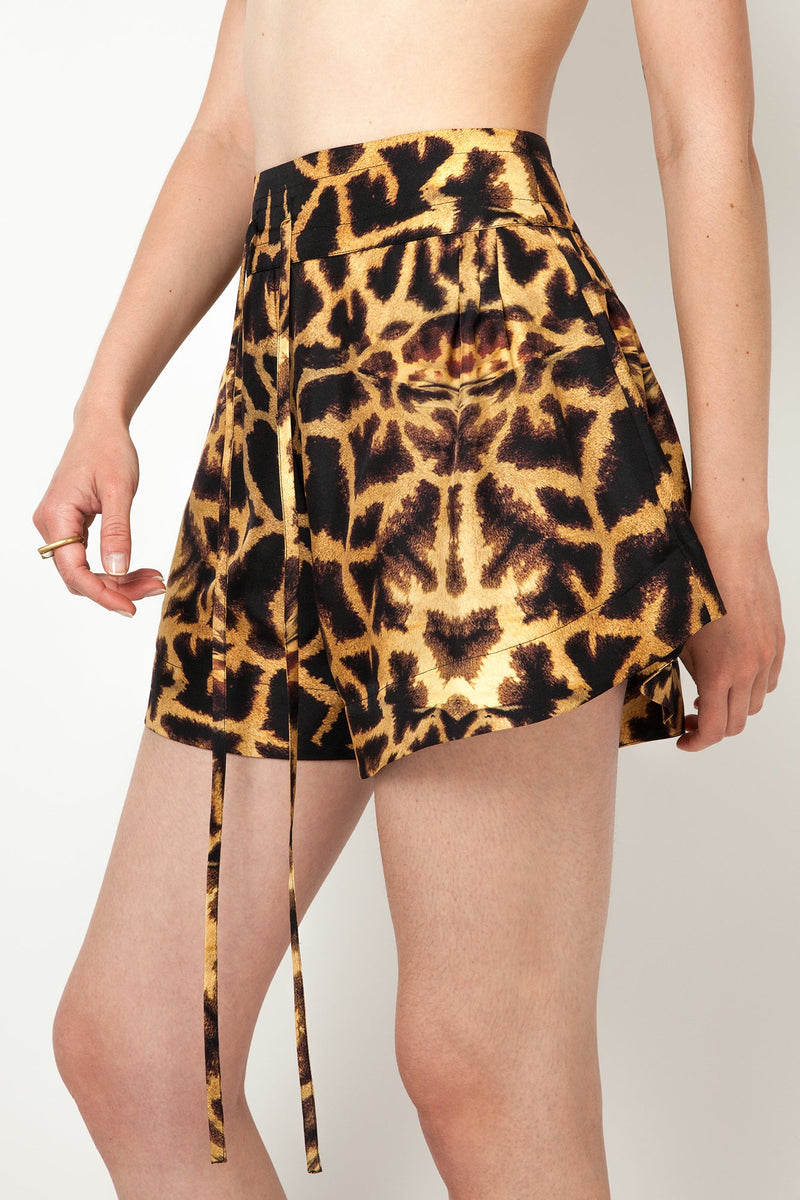 Giraffe Print Silk Pyjama Shorts