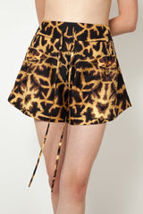 Giraffe Print Silk Pyjama Shorts