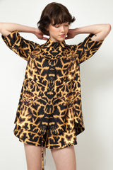 Giraffe Print Silk Pyjama Set